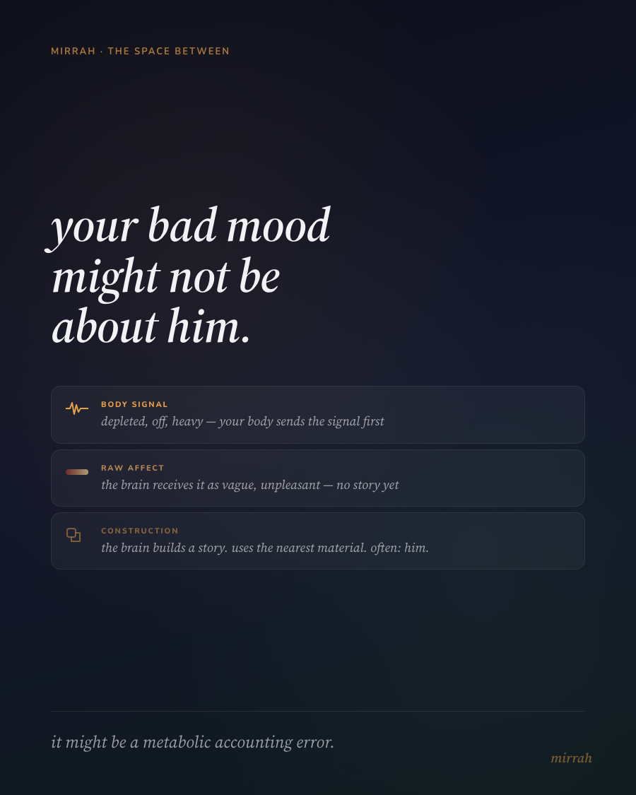 Why Am I So Emotional for No Reason? Your Bad Mood Might Be a Metabolic Accounting Error